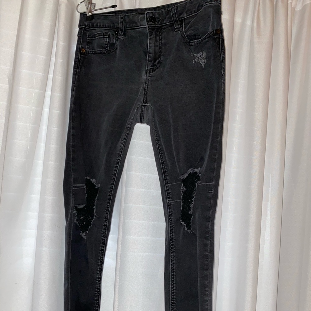 Women’s Black Distressed Miss Me Jeans
